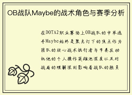 OB战队Maybe的战术角色与赛季分析